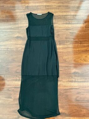 TOWNSEN Black Sleeveless Maxi Dress with Sheer Overlay